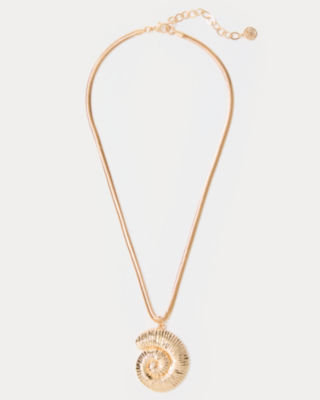 Barefoot Beachcomber Pendant Necklace, Gold Metallic, large