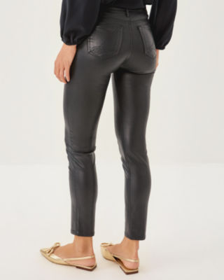 Lilly Pulitzer 30" South Ocean High Rise Coated Skinny Jean In Black