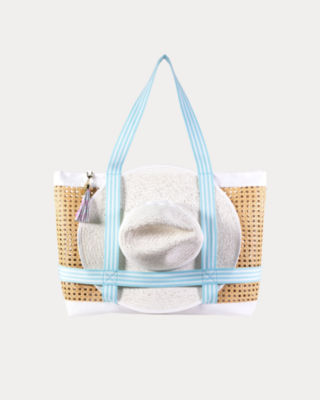 Beach Hat Tote Bag, Multi Beachside Haven, large image 1