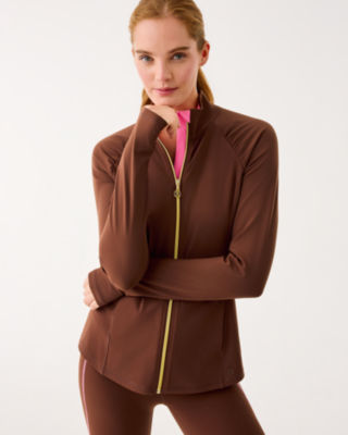 UPF 50+ Luxletic Justine Full Zip Jacket, French Roast, large image 2