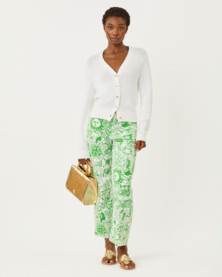 27" Harleen High Rise Crop Jean, Putting Green Fleur De Lilly, large