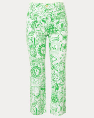 27" Harleen High Rise Crop Jean, Putting Green Fleur De Lilly, large image 5