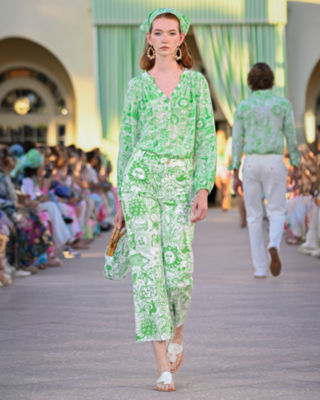 27" Harleen High Rise Crop Jean, Putting Green Fleur De Lilly, large image 6