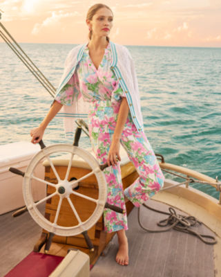 27" Harleen High Rise Crop Jean, Resort White Viney Liney, large