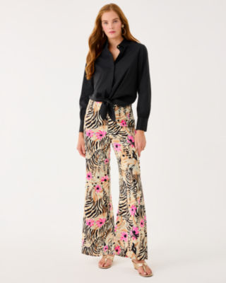 Lilly Pulitzer 33" Polyanna High Rise Palazzo Pant In Multi