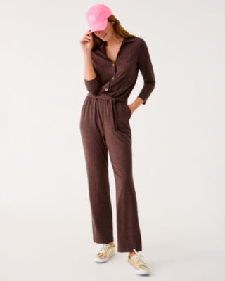 UPF 50+ Cecilia Jumpsuit, French Roast X Noir Heather, large image 1