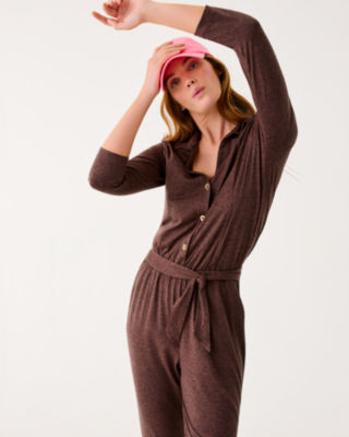 UPF 50+ Cecilia Jumpsuit, French Roast X Noir Heather, large image 5