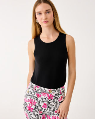 Harp Sweater Shell, Black, large