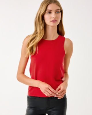 Harp Sweater Shell, Cranberry Red, large