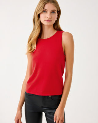 Harp Sweater Shell, Cranberry Red, large image 2