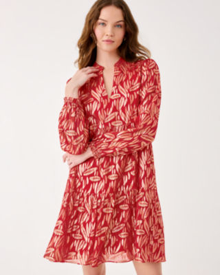 Lilly Pulitzer Cornellia Silk Dress In Red