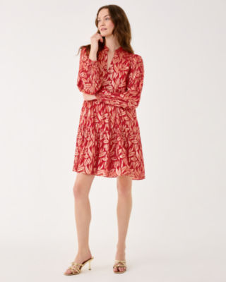 Lilly Pulitzer Cornellia Silk Dress In Red
