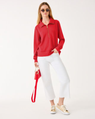 Lilly Pulitzer Upf 50+ Eleni Pullover In Red