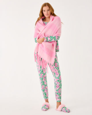 Camelia Fringe Wrap, Pink Quartz X Conch Shell Pink, large image 1