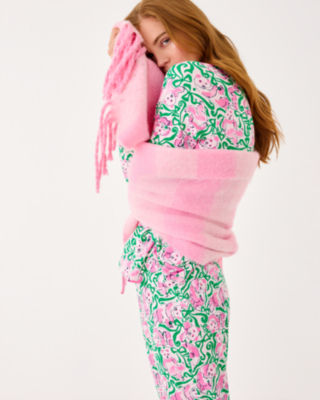 Camelia Fringe Wrap, Pink Quartz X Conch Shell Pink, large image 3