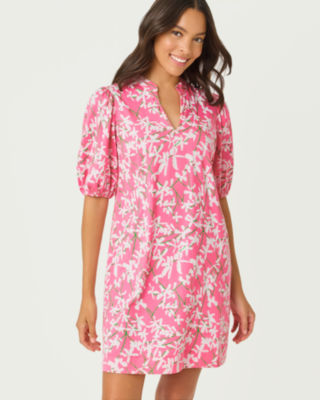 Carey Dress, Confetti Pink Liza Overprint, large