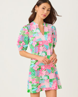 Carey Dress, Multi Crazy Quilt, large