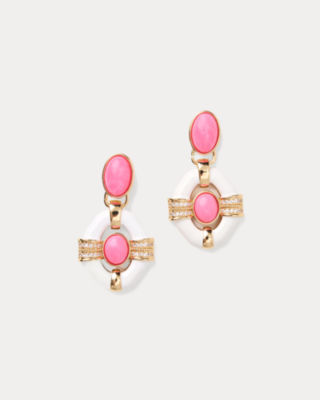 Fleur De Lilly Doorknocker Earrings, Cherry Blossom Pink, large