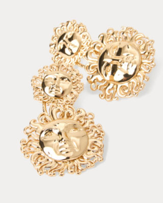 Sunny Hunny Statement Earrings, Gold Metallic, large image 2