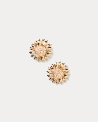 Lilly Garden Earrings, Gold Metallic, large