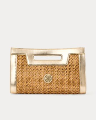 Liza Cane Clutch, Natural, large