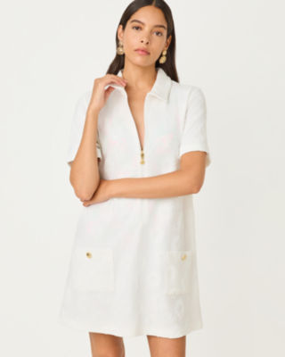 Brayton Short Sleeve Terry Cover-Up, Resort White Sunny Daisies Towel Terry, large image 3