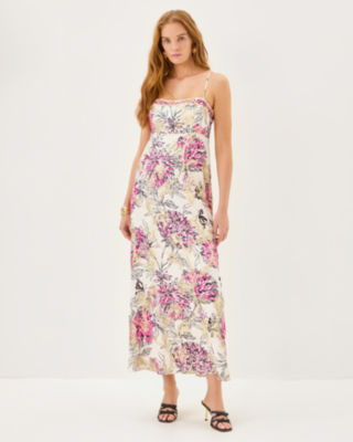 Lilly Pulitzer Kristi Beaded Jacquard Maxi Dress In Multi