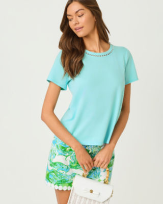 Clairmont Pearl Knit Top, Day Dream Blue, large