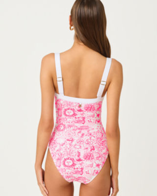 Keon One-Piece Swimsuit, Cherry Blossom Pink Lil Fleur De Lilly, large image 2