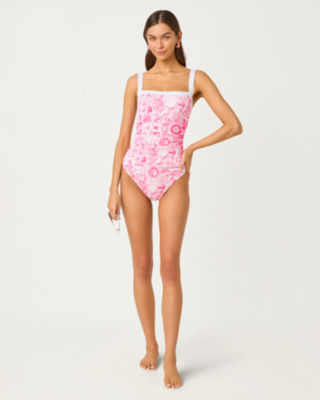 Keon One-Piece Swimsuit, Cherry Blossom Pink Lil Fleur De Lilly, large image 4