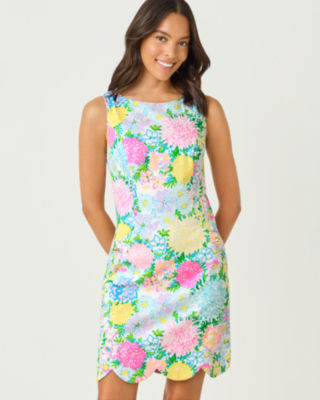 The Scallop Lilly Shift Dress, Multi Lilly Garden, large