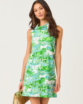 Payson Shift Dress, Capri Blue Galloping Gals, large