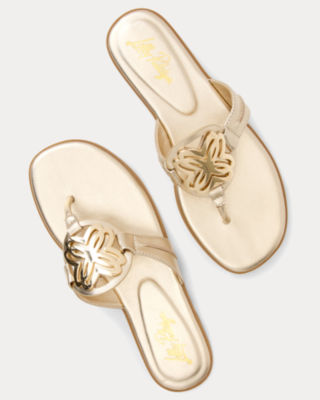 The Lilly Sandal, Gold Metallic, large image 3