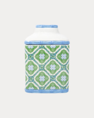 Ceramic Tissue Holder, Multi Bamboo Logo Trellis, large image 2 - Lilly Pulitzer
