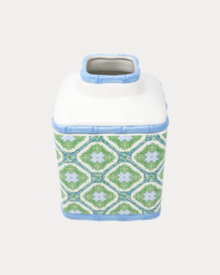 Ceramic Tissue Holder, Multi Bamboo Logo Trellis, large image 3 - Lilly Pulitzer