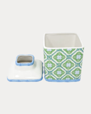 Ceramic Tissue Holder, Multi Bamboo Logo Trellis, large image 4 - Lilly Pulitzer