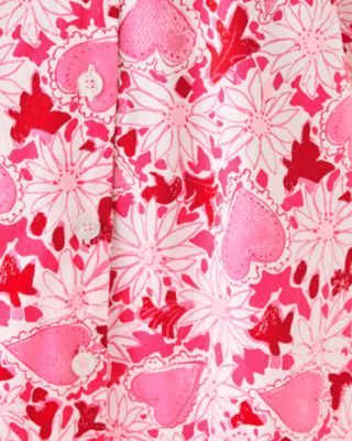 Mari Pajama Button-Up Top, Coconut Dear Heart, large image 5