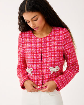 Lilly Pulitzer Kimia Boucle Jacket In Red