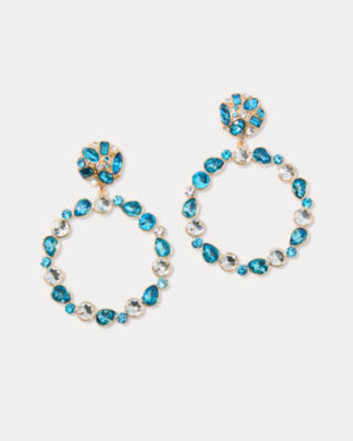 Party Punch Hoop Earrings, Bellevue Blue, large