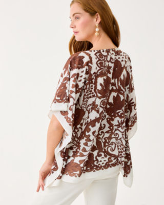 Brittina Caftan Tunic, Beachcomber Brown Spicy Socialite Engineered Tunic Sm, large image 2