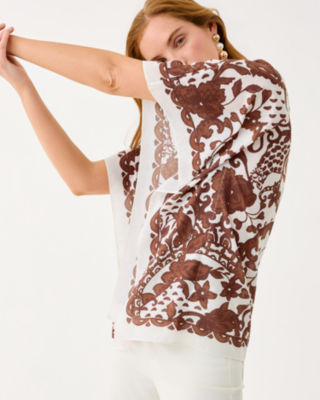 Brittina Caftan Tunic, Beachcomber Brown Spicy Socialite Engineered Tunic Sm, large image 3