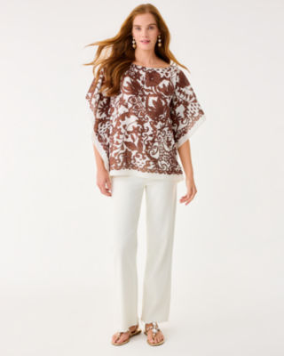 Brittina Caftan Tunic, Beachcomber Brown Spicy Socialite Engineered Tunic Sm, large image 4