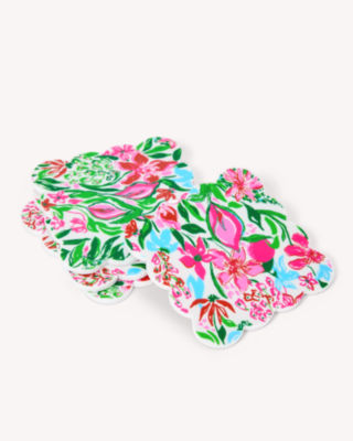 Set of 4 Printed Scalloped Coasters, , large  - Lilly Pulitzer