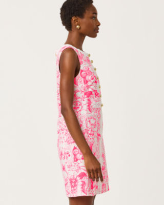 Wister Stretch Shift Dress, Cherry Blossom Pink Fleur De Lilly, large image 3