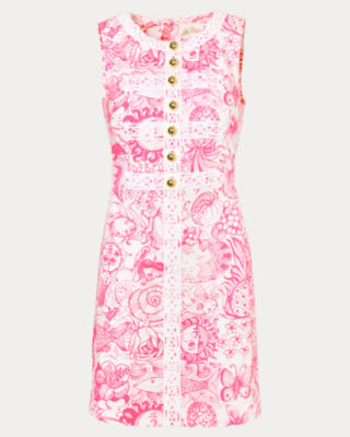 Wister Stretch Shift Dress, Cherry Blossom Pink Fleur De Lilly, large image 7