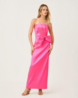 Tiernan Strapless Stretch Maxi Dress, Cherry Blossom Pink, large