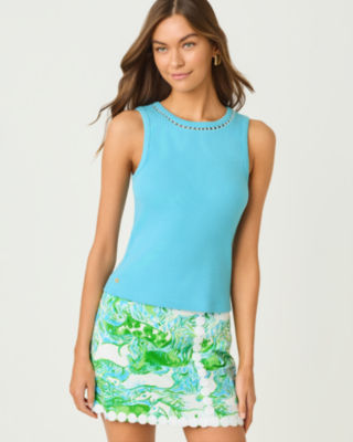 Vanna Knit Top, Capri Blue, large