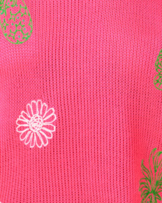 Orton Embroidered Sweater, Cherry Blossom Pink Fleur Embroidery, large image 4