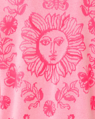 Maralisa Jacquard Cardigan, Conch Shell Pink Follow The Sun Jacquard, large image 5