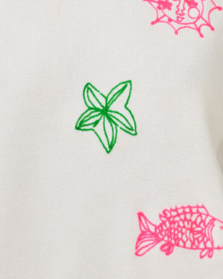 Tensley Embroidered Sweater, Resort White Fleur De Lilly Embroidery, large image 4